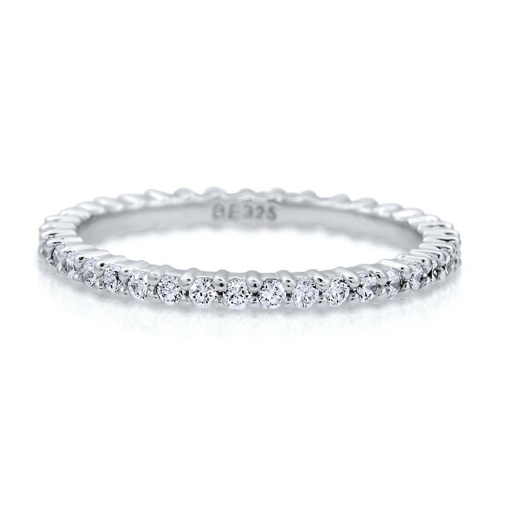Pave Set CZ Eternity Ring in Sterling Silver