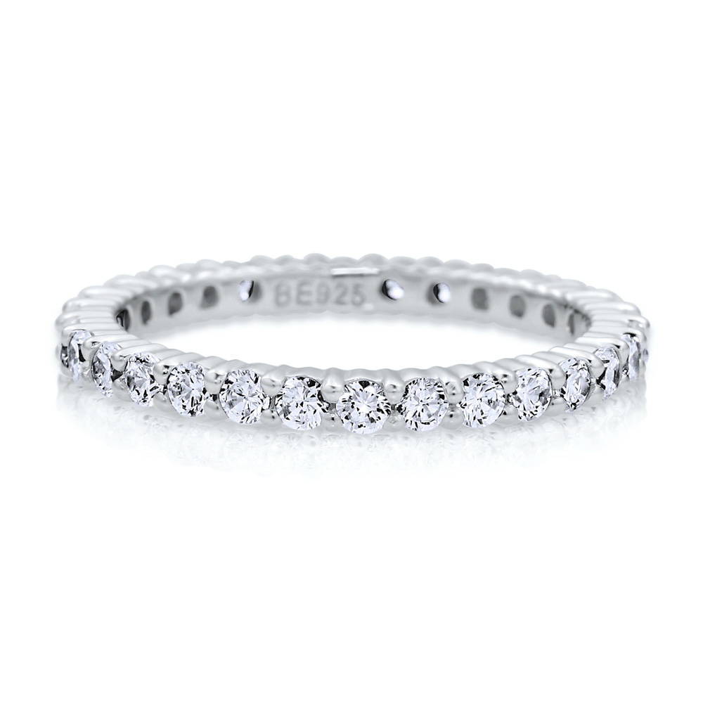 Pave Set CZ Eternity Ring in Sterling Silver