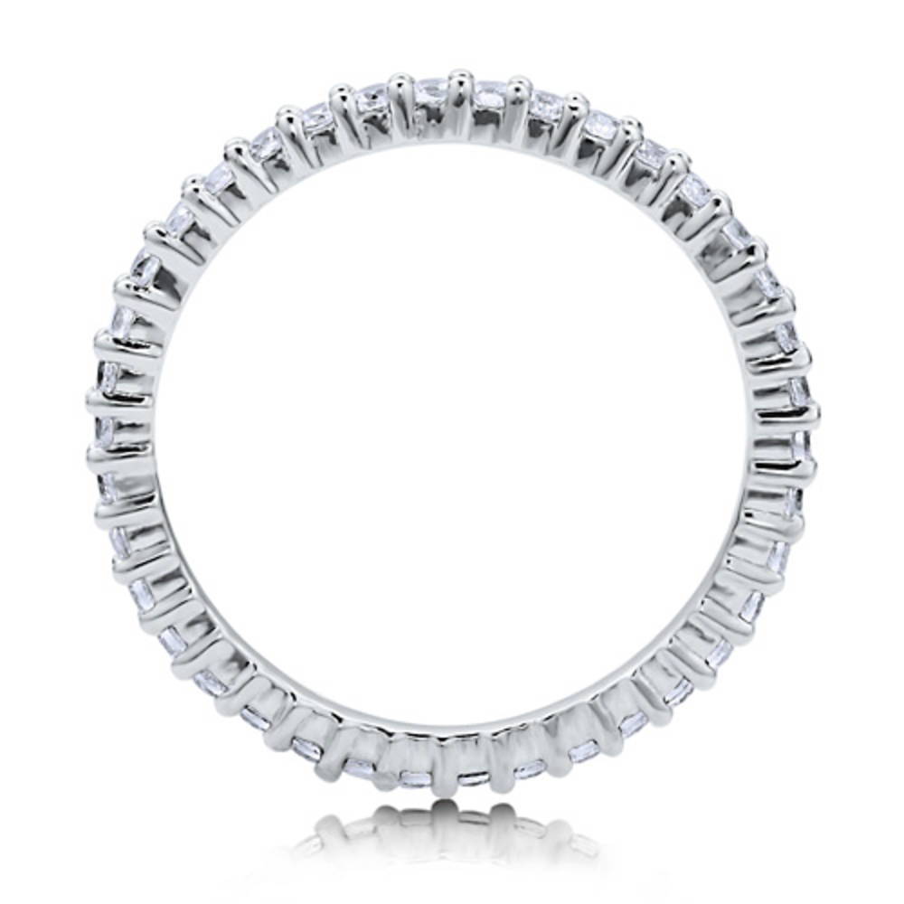 Pave CZ Eternity Ring in Sterling Silver