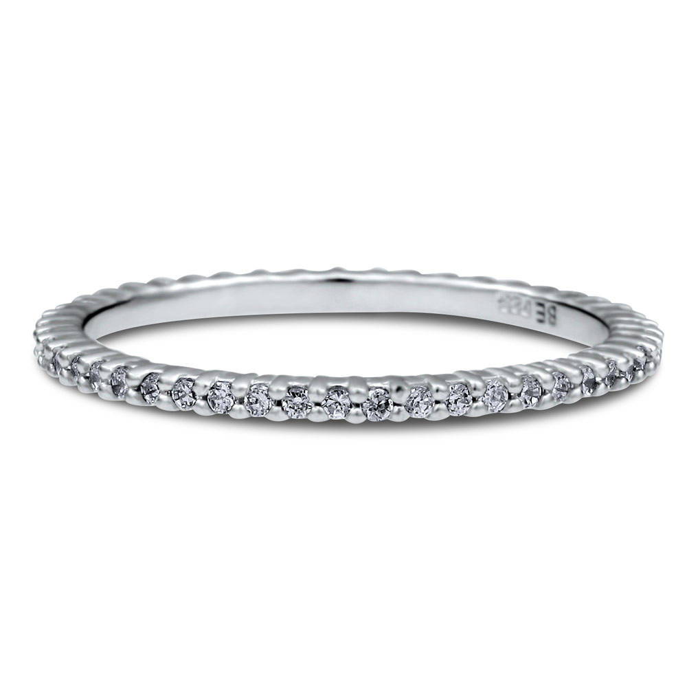 Pave Set CZ Eternity Ring in Sterling Silver