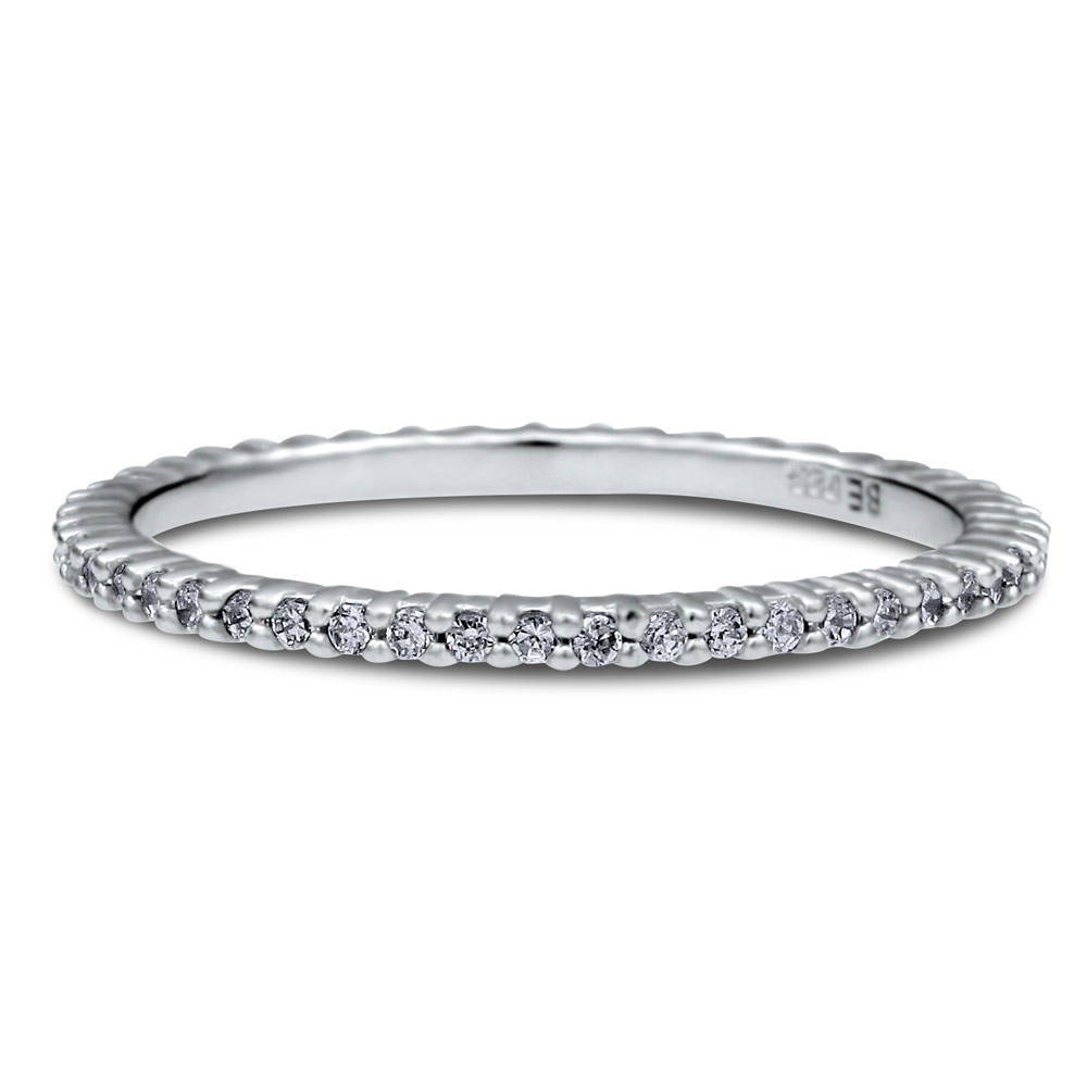 Pave Set CZ Eternity Ring in Sterling Silver, 1 of 5