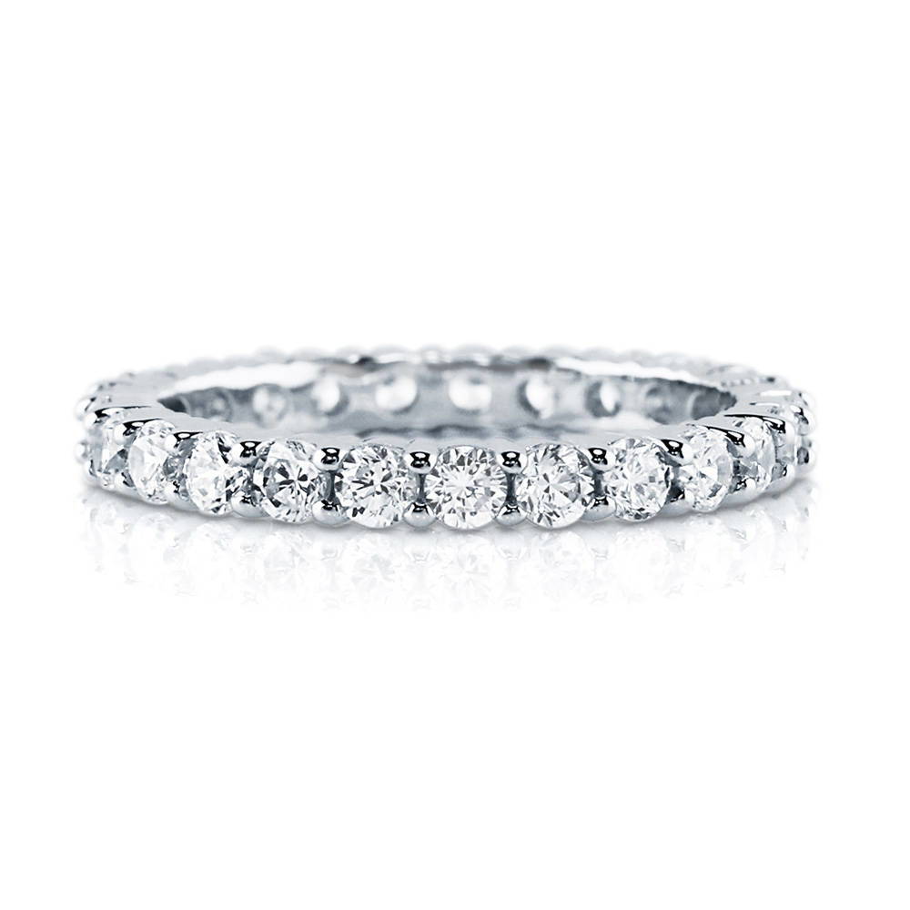 Pave Set CZ Eternity Ring in Sterling Silver