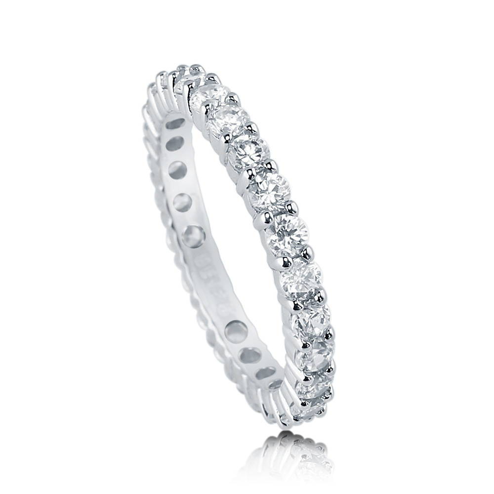 Pave Set CZ Eternity Ring in Sterling Silver