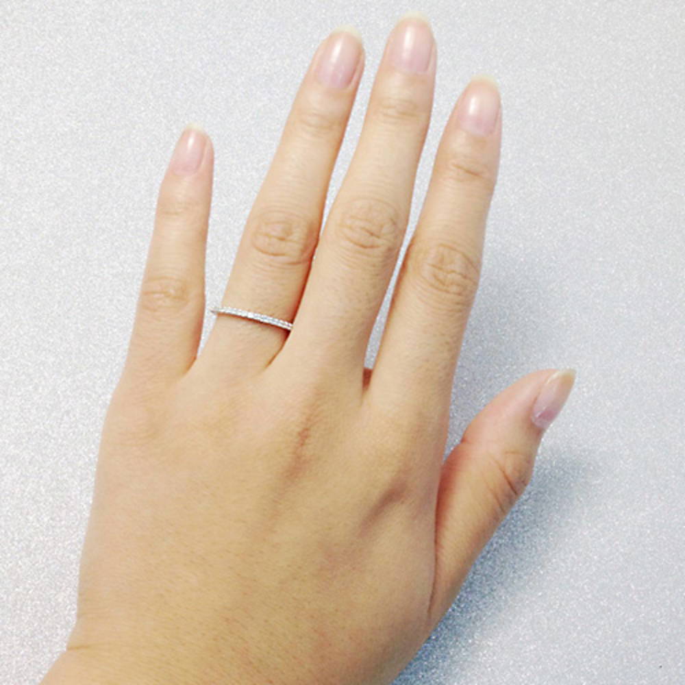 Pave Set CZ Eternity Ring in Sterling Silver