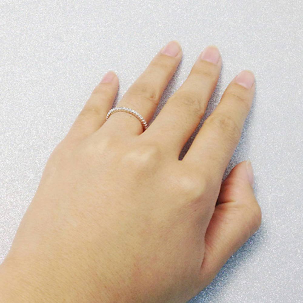 Pave Set CZ Eternity Ring in Sterling Silver