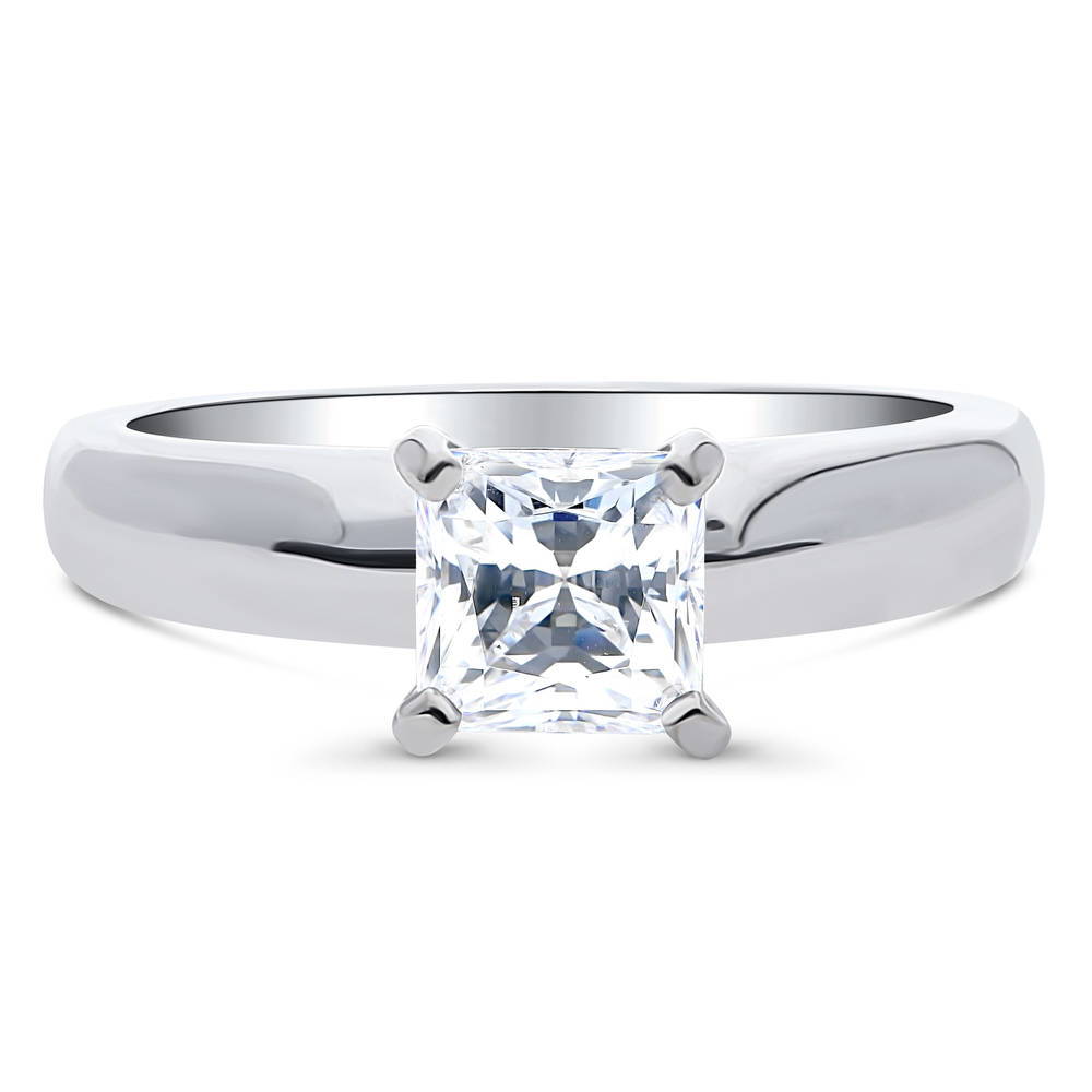 Solitaire 1.2ct Princess CZ Ring in Sterling Silver