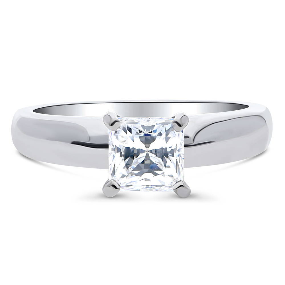 Solitaire 1.2ct Princess CZ Ring in Sterling Silver, 1 of 9