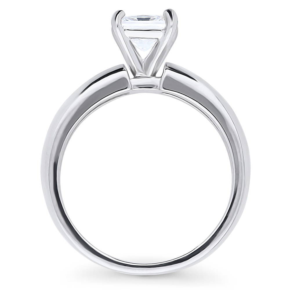 Alternate view of Solitaire 1.2ct Princess CZ Ring in Sterling Silver, 8 of 9