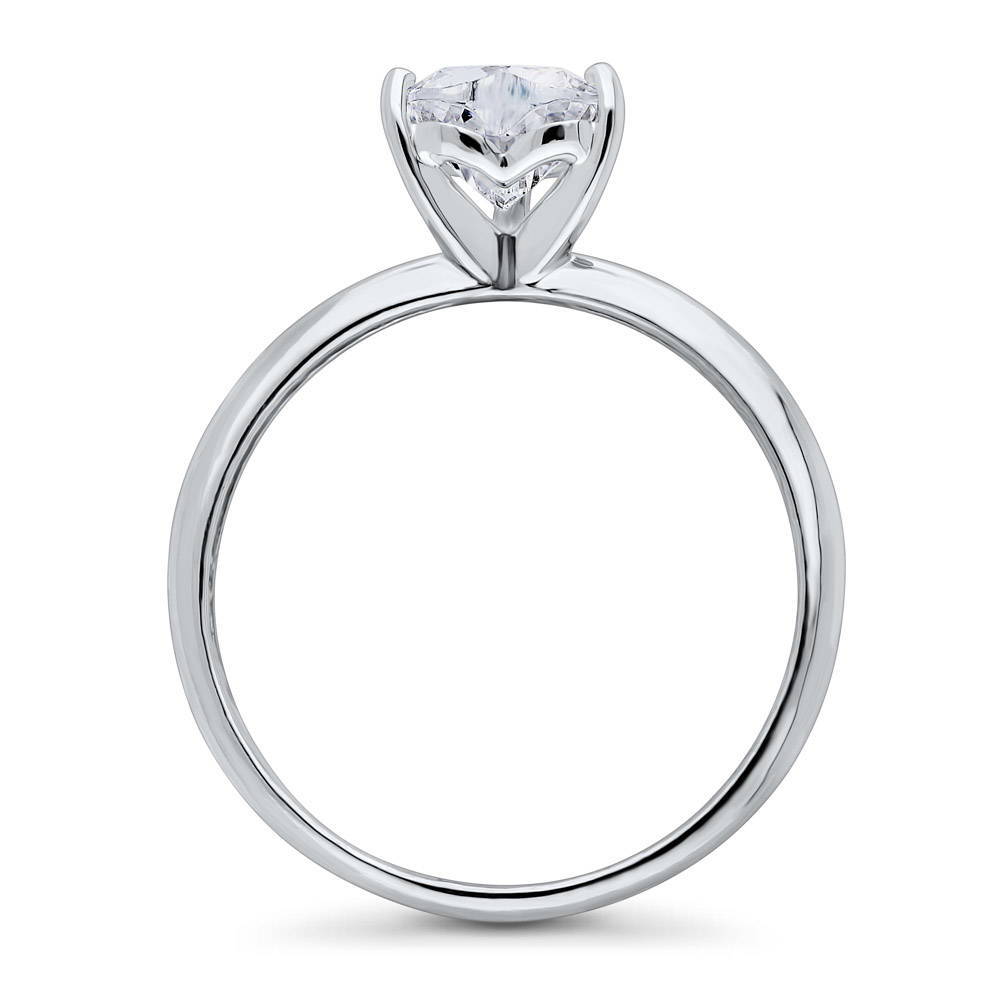Solitaire Heart 0.7ct CZ Ring in Sterling Silver