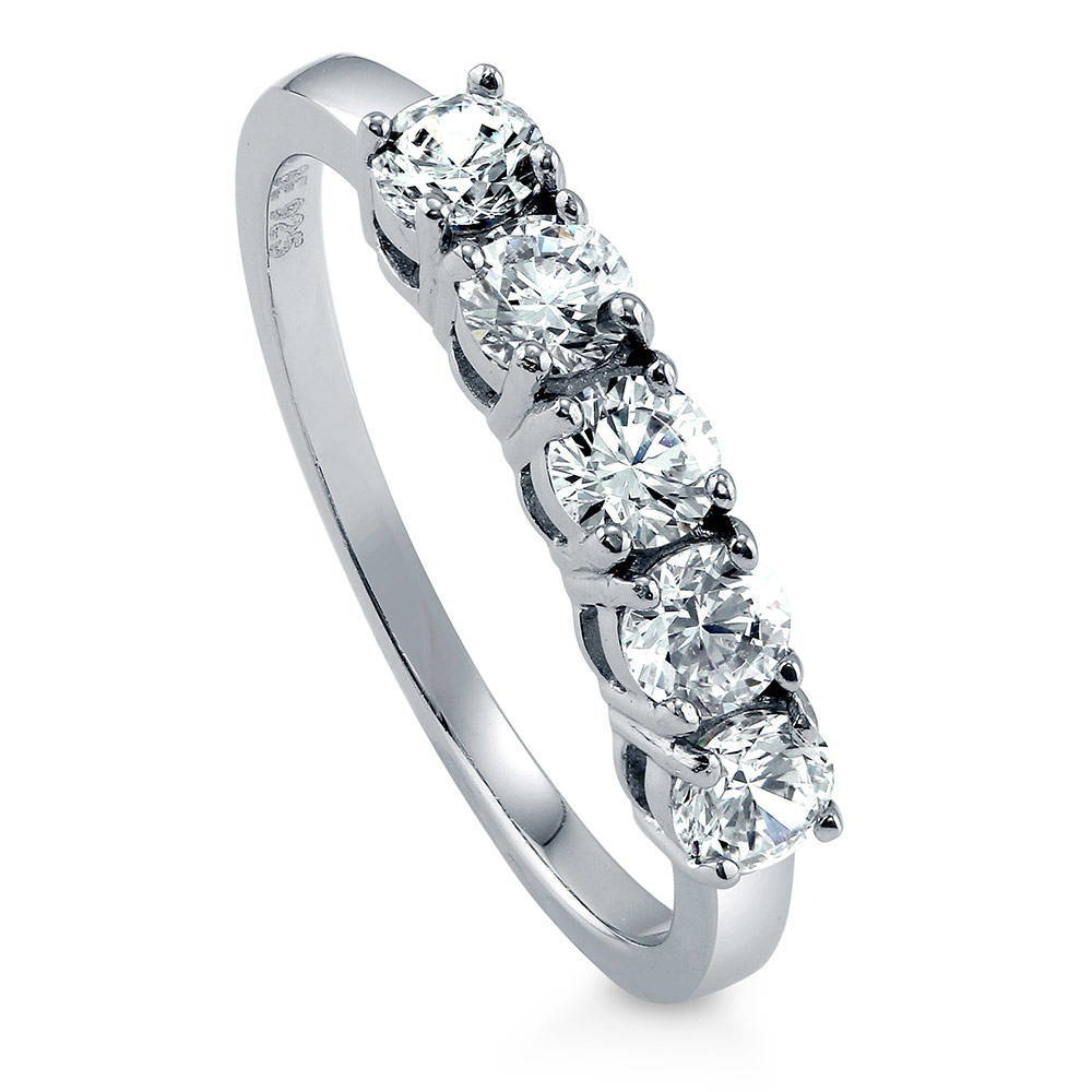 5-Stone CZ Ring in Sterling Silver