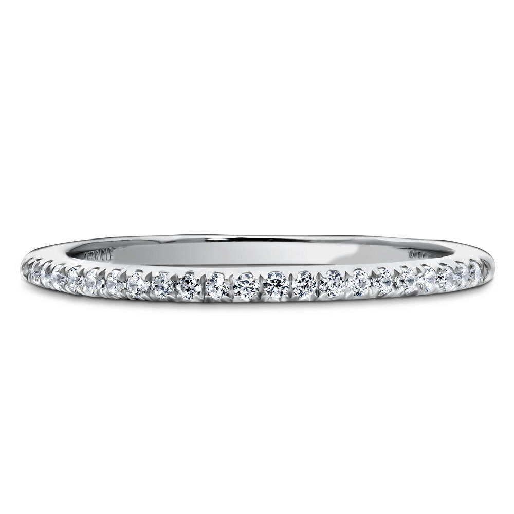 Micro Pave Set CZ Half Eternity Ring in Sterling Silver, 1 of 8