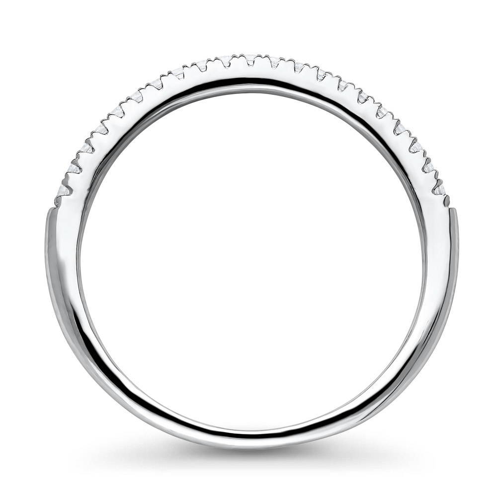Alternate view of Micro Pave Set CZ Half Eternity Ring in Sterling Silver, 6 of 6