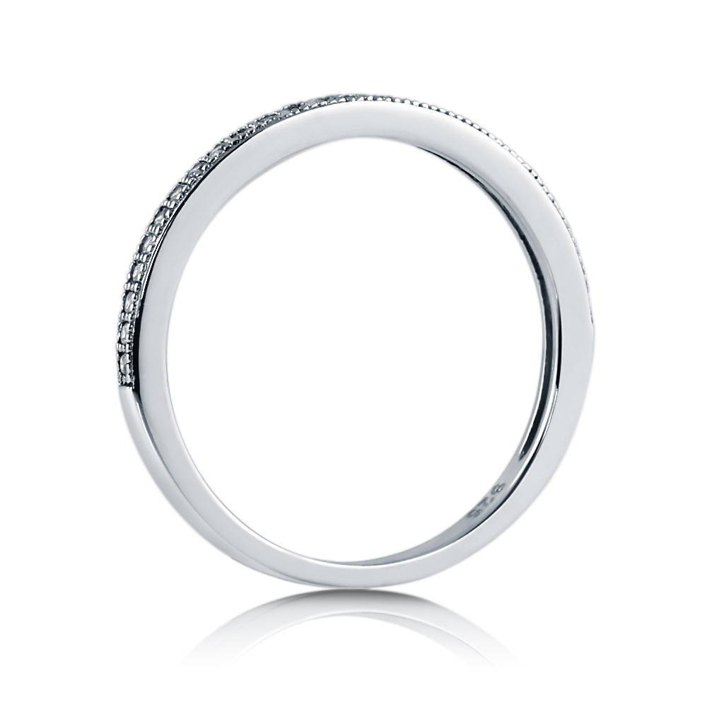 Alternate view of Micro Pave Set CZ Half Eternity Ring in Sterling Silver, 5 of 5