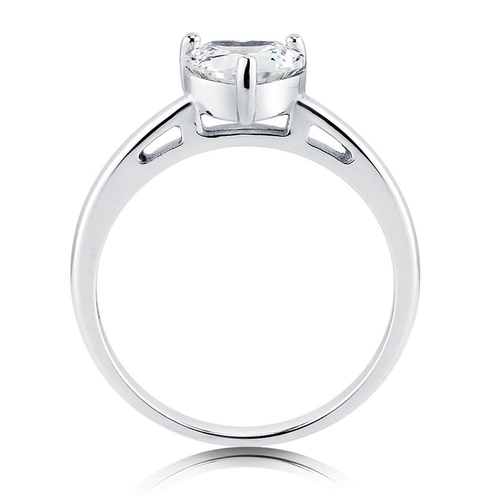 Solitaire Heart 1.1ct Heart CZ Ring in Sterling Silver