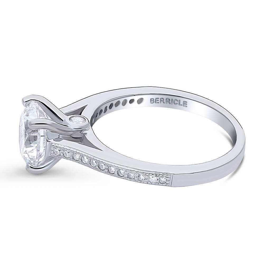 Solitaire Milgrain 2ct Round CZ Ring in Sterling Silver