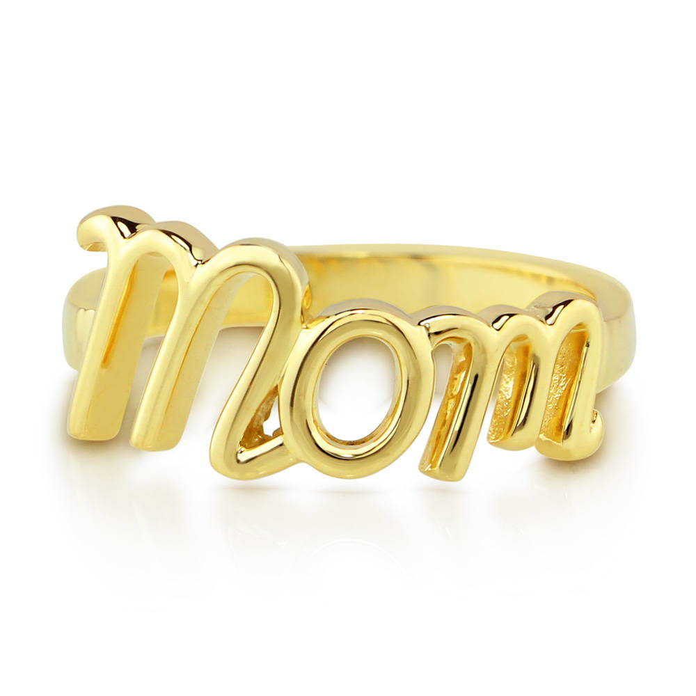 Mom Ring in Gold Flashed Sterling Silver