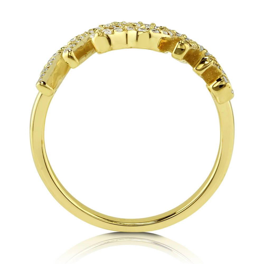Mom CZ Ring in Gold Flashed Sterling Silver