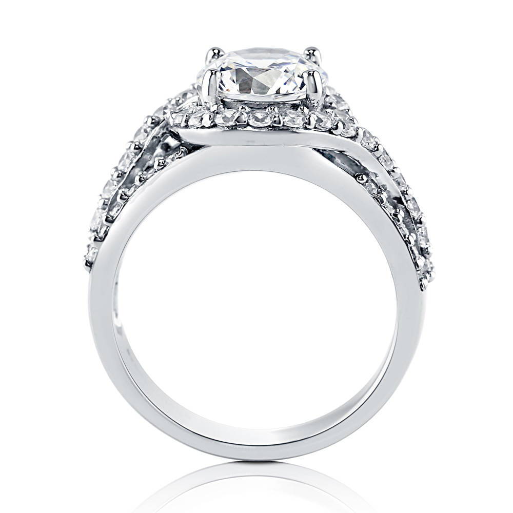 Halo CZ Ring in Sterling Silver
