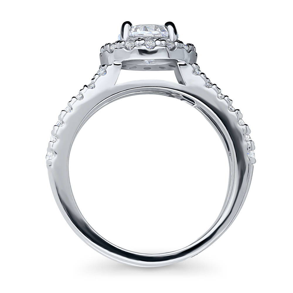 Halo Round CZ Ring in Sterling Silver