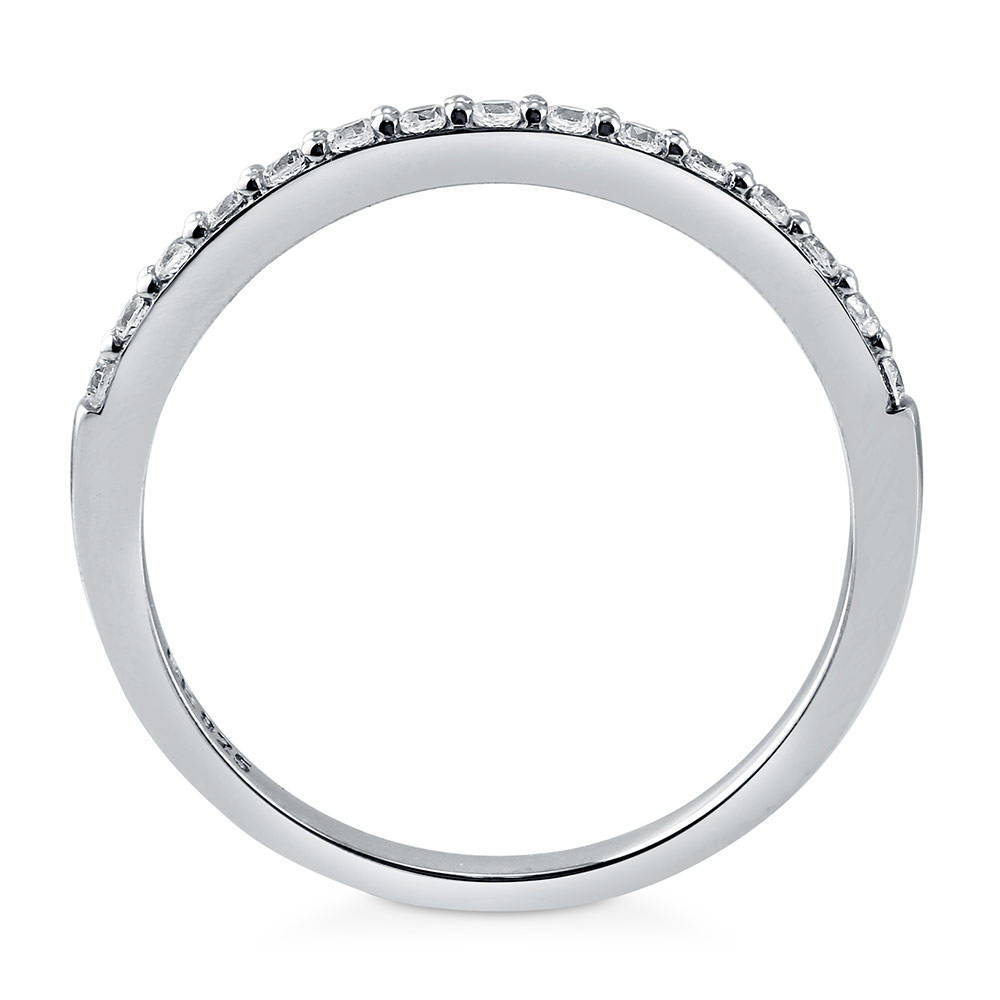 Alternate view of Pave Set CZ Half Eternity Ring in Sterling Silver, 5 of 5