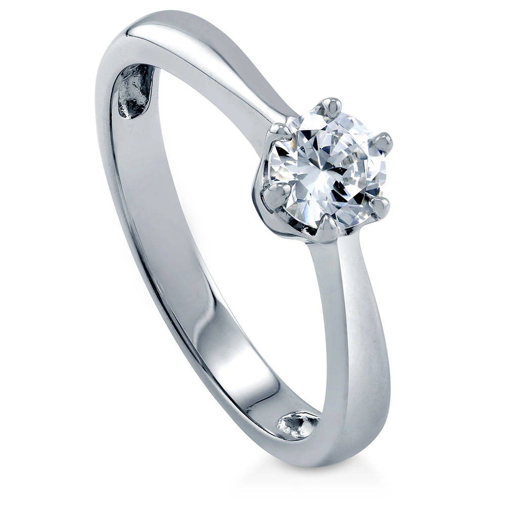 Solitaire 0.45ct Round CZ Ring in Sterling Silver