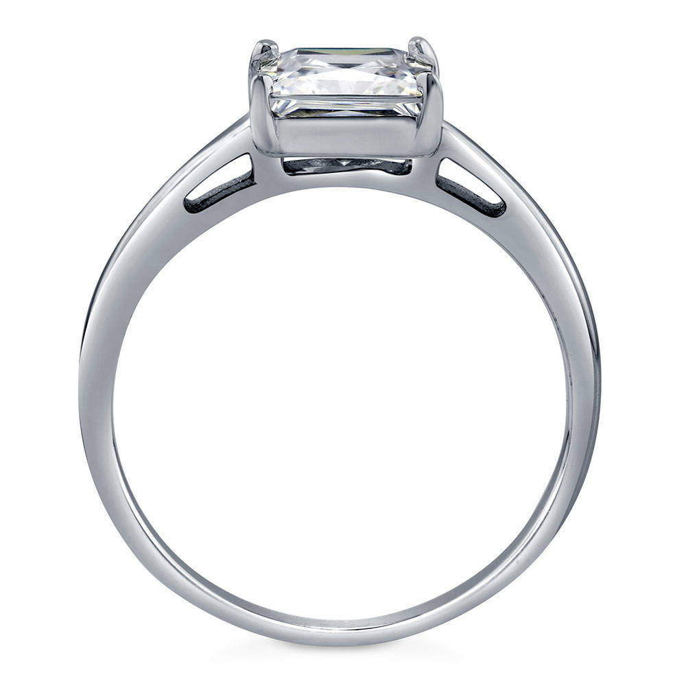 Alternate view of Solitaire 1.6ct Princess CZ Ring in Sterling Silver, 8 of 9