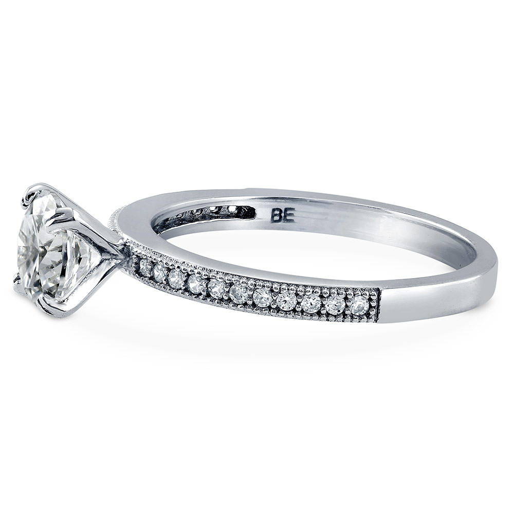 Solitaire 1ct Round CZ Ring in Sterling Silver