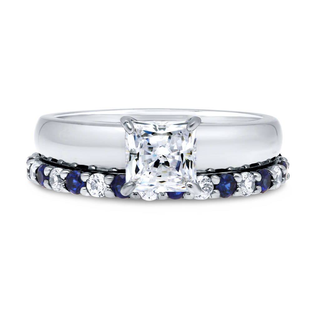 Solitaire 1.2ct Princess CZ Ring Set in Sterling Silver, 1 of 11