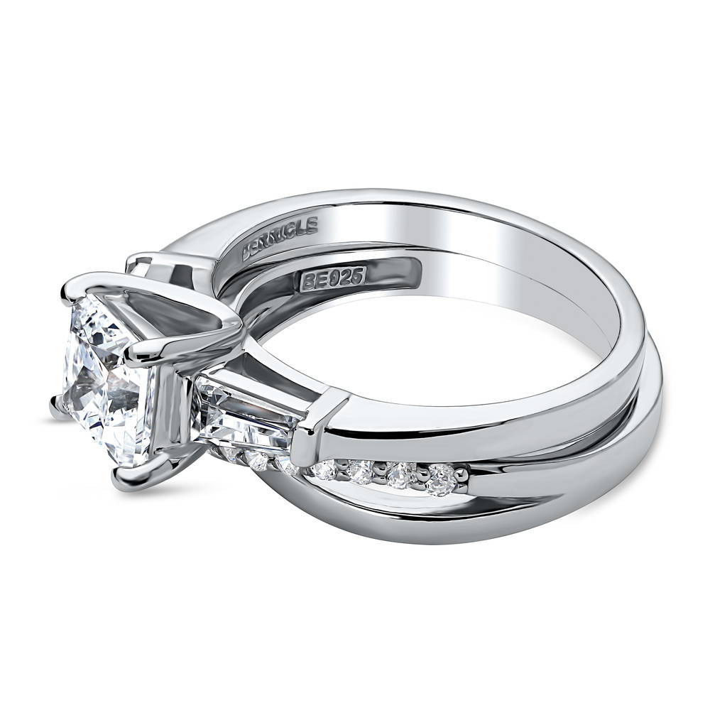 Criss Cross Infinity CZ Ring Set in Sterling Silver