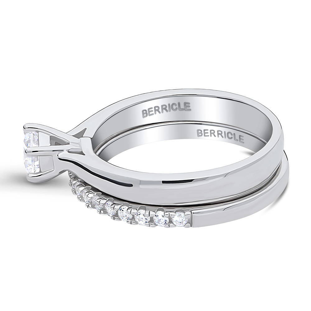 Solitaire 0.45ct CZ Ring Set in Sterling Silver