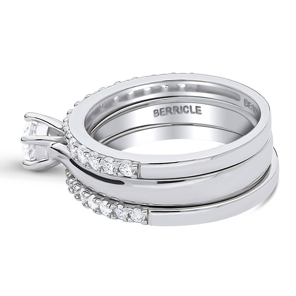 Solitaire 0.45ct CZ Ring Set in Sterling Silver