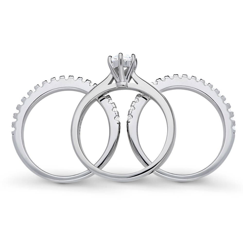 Alternate view of Solitaire 0.45ct Round CZ Ring Set in Sterling Silver, 7 of 15