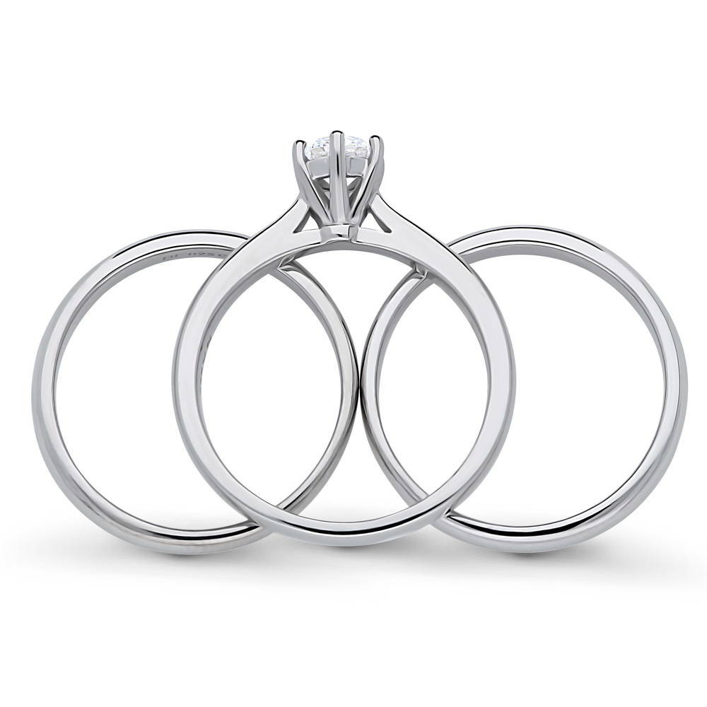 Solitaire 0.45ct Round CZ Ring Set in Sterling Silver