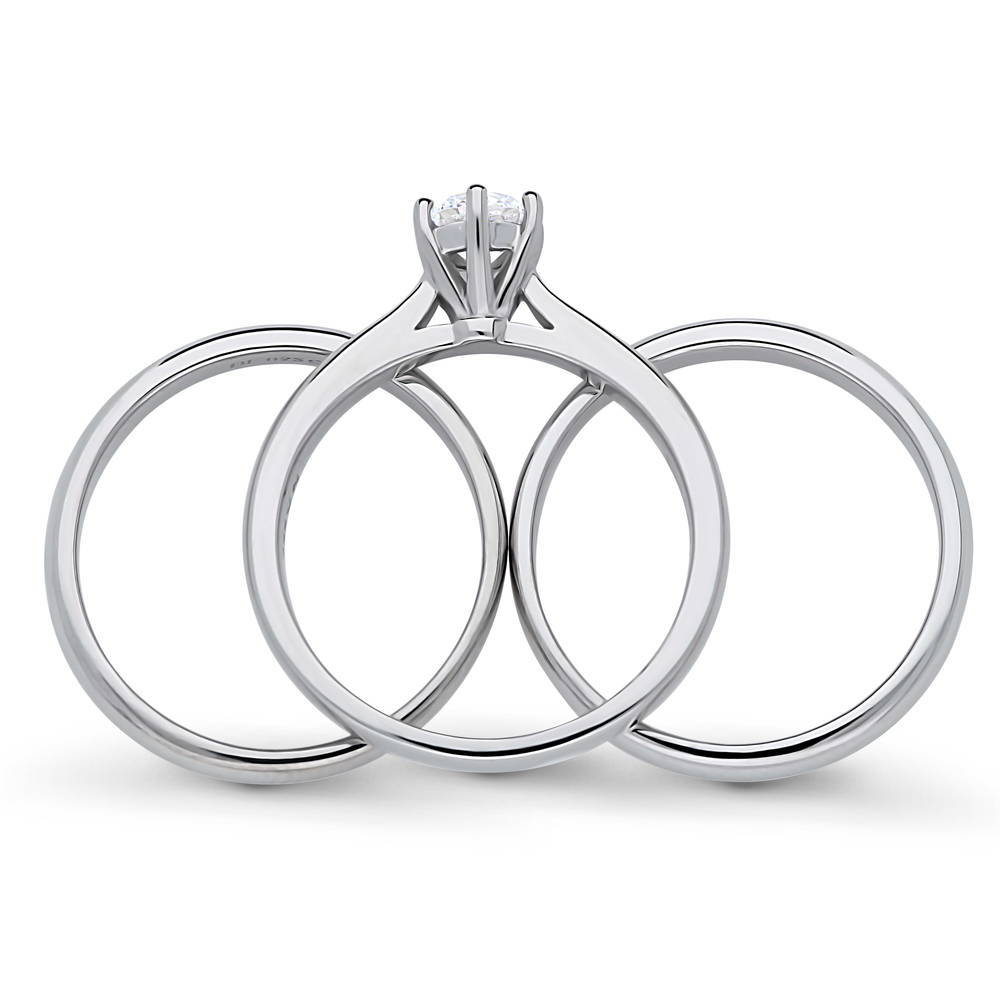 Alternate view of Solitaire 0.45ct Round CZ Ring Set in Sterling Silver, 8 of 15