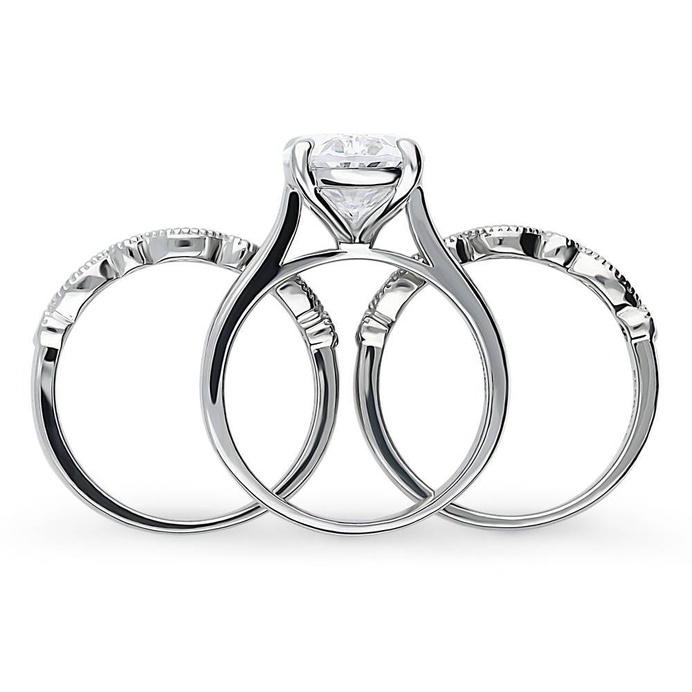 Solitaire 5.5ct Oval CZ Ring Set in Sterling Silver