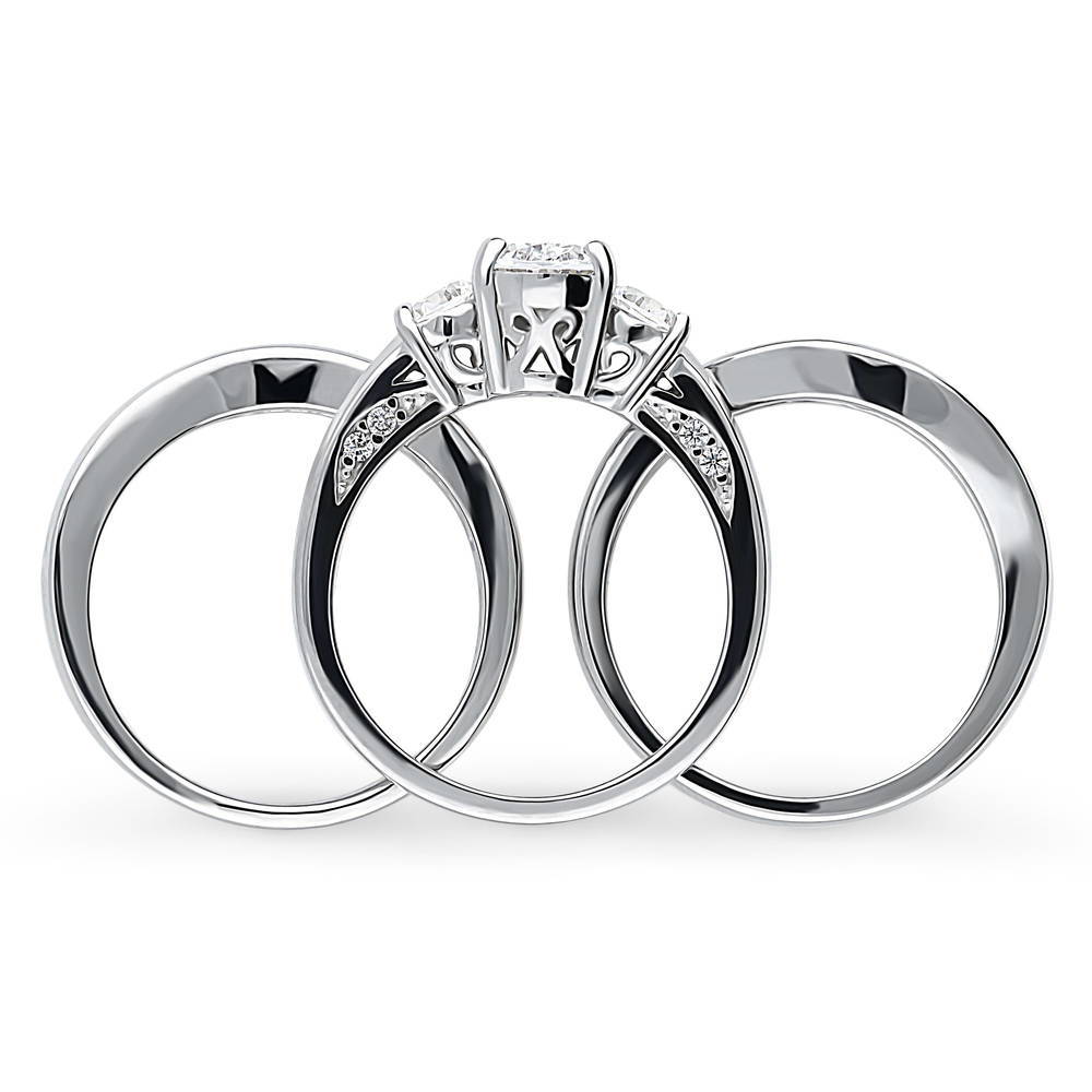 3-Stone 1.2ct Oval CZ Ring Set in Sterling Silver