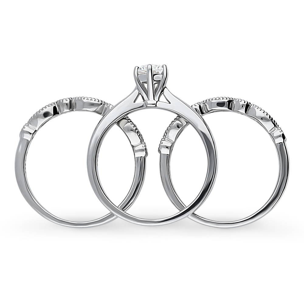 Alternate view of Solitaire 0.45ct Round CZ Ring Set in Sterling Silver, 7 of 18