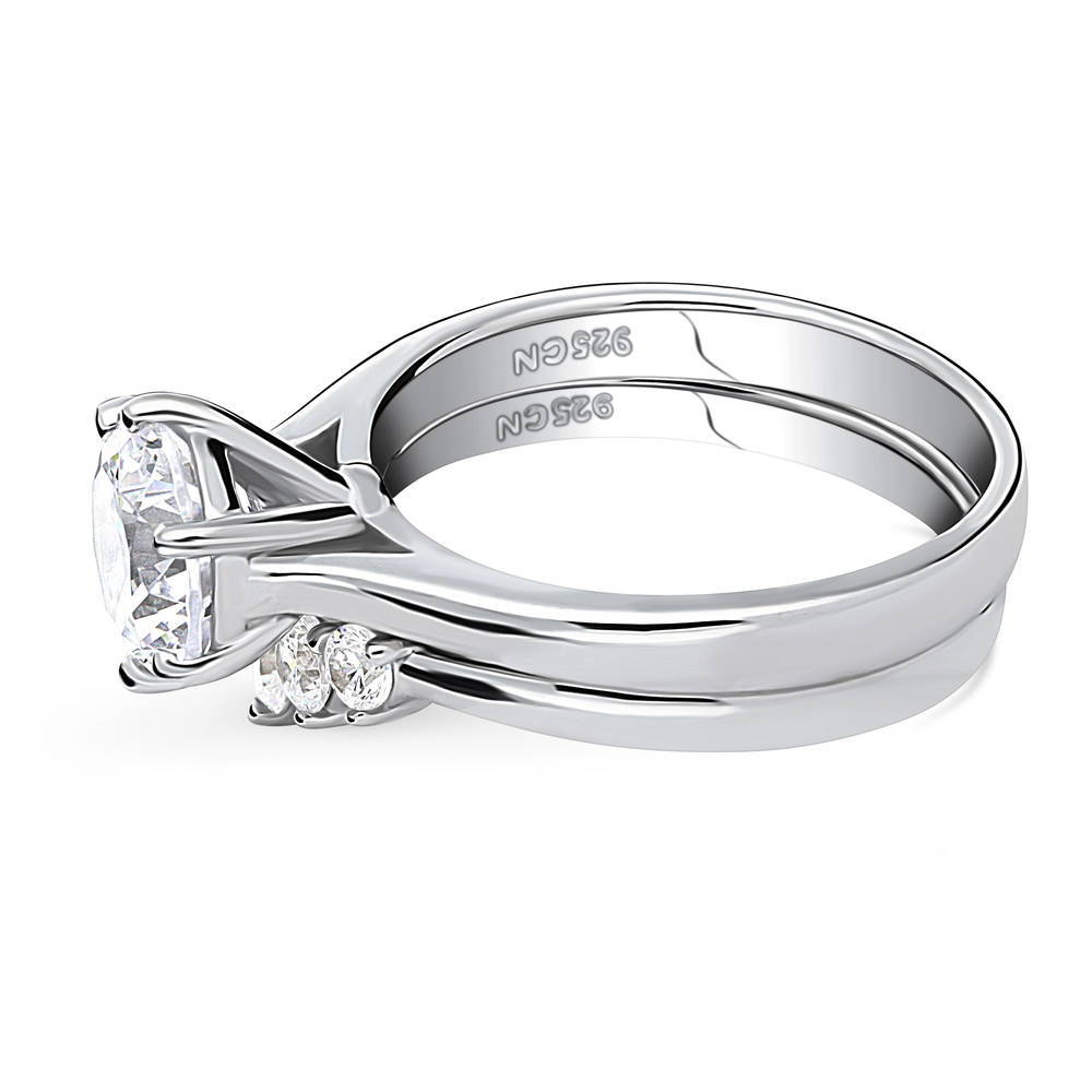 5-Stone Solitaire CZ Ring Set in Sterling Silver