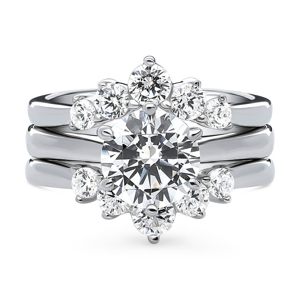 5-Stone Solitaire CZ Ring Set in Sterling Silver, 1 of 19