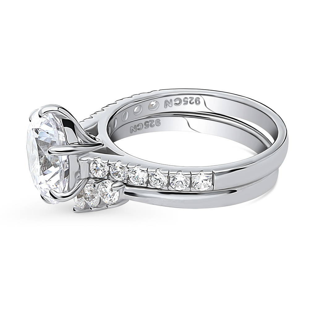 5-Stone Solitaire CZ Ring Set in Sterling Silver