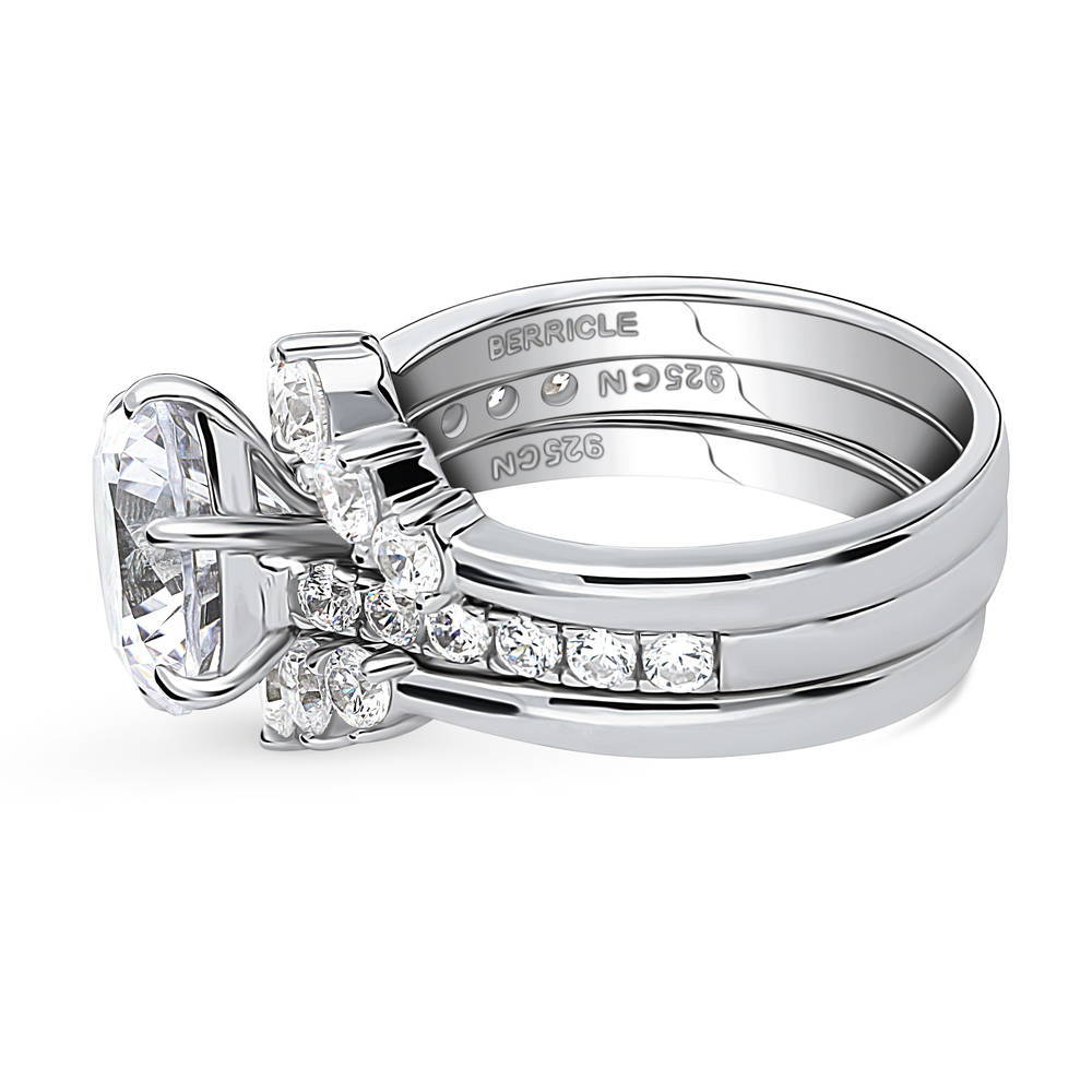 5-Stone Solitaire CZ Ring Set in Sterling Silver