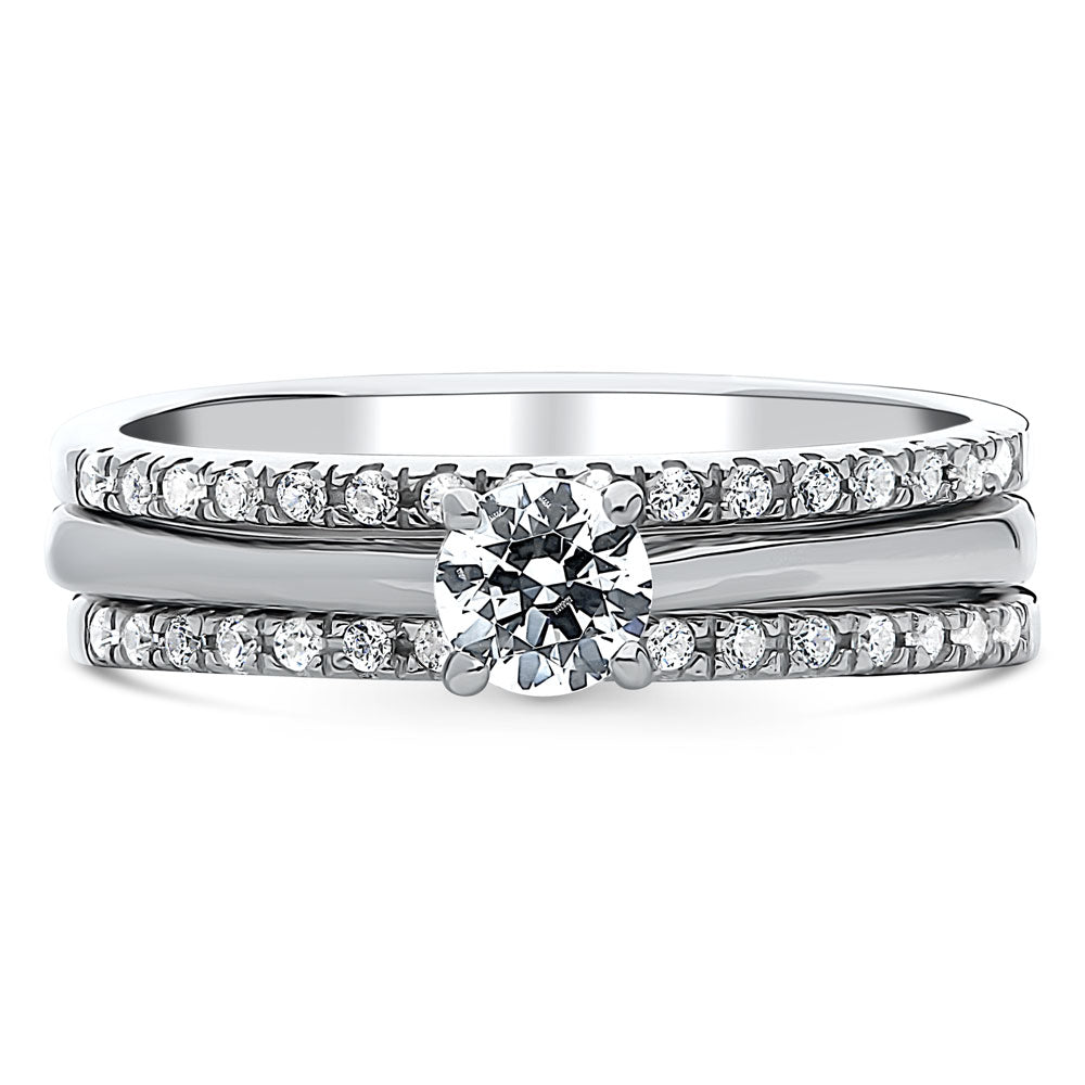 Solitaire 0.35ct Round CZ Ring Set in Sterling Silver