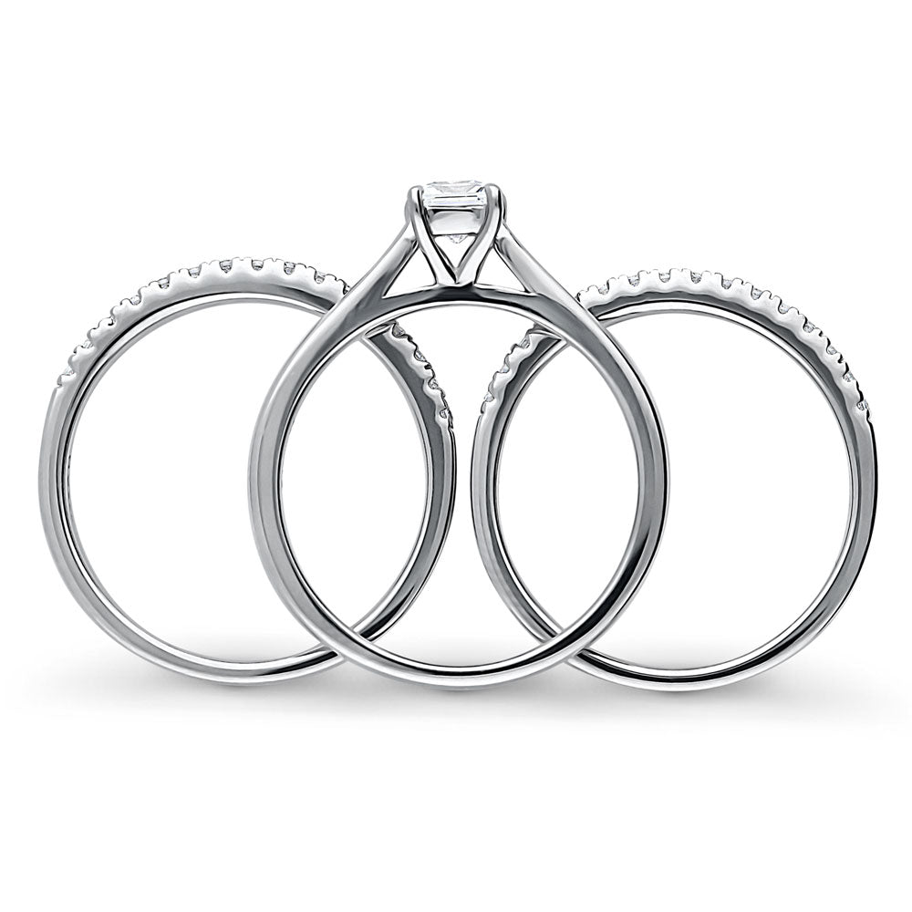 Solitaire 0.4ct Princess CZ Ring Set in Sterling Silver