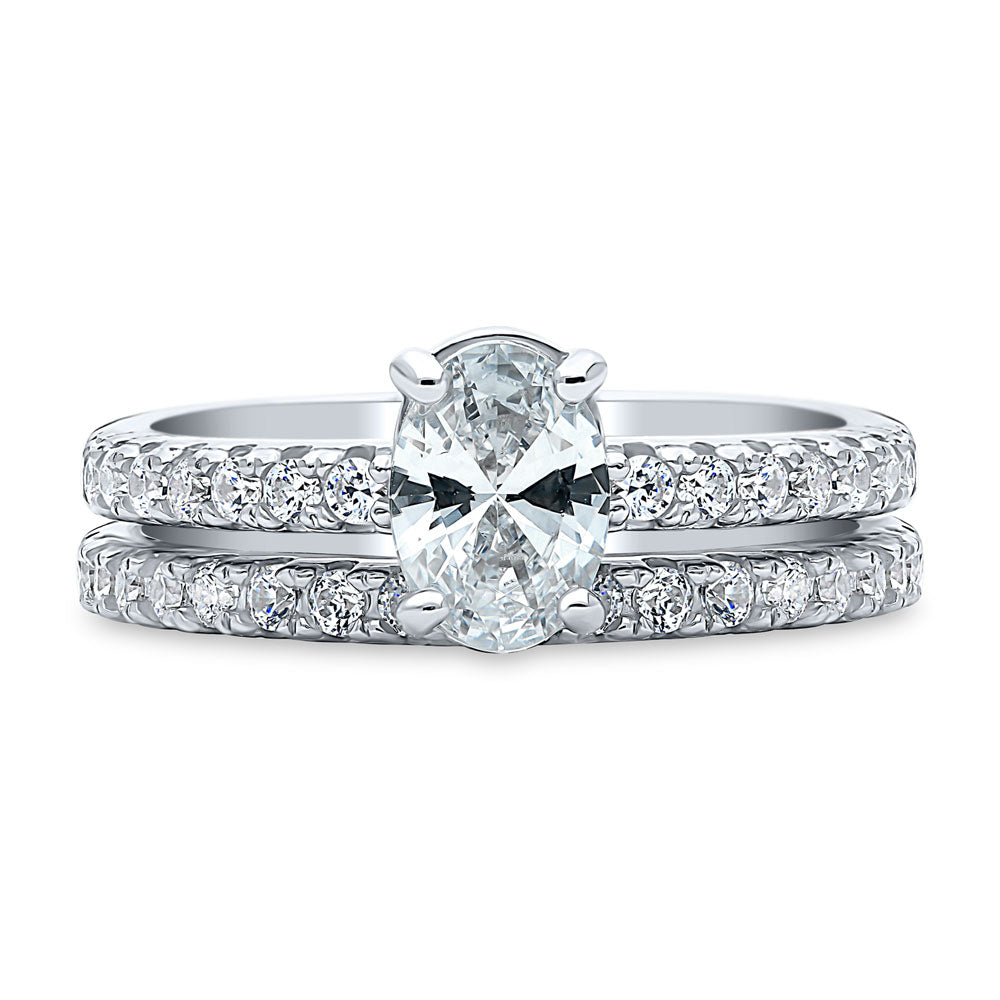 Solitaire 0.7ct Oval CZ Ring Set in Sterling Silver