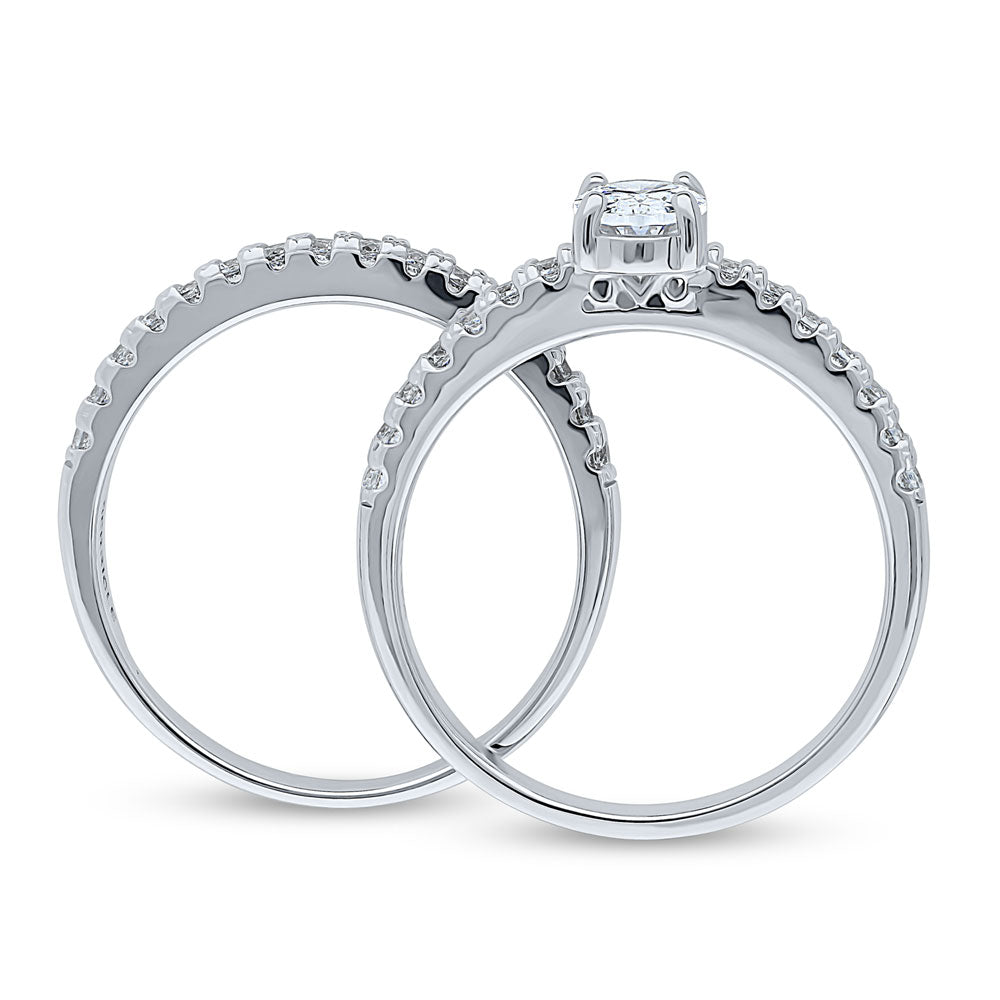 Solitaire 0.7ct Oval CZ Ring Set in Sterling Silver