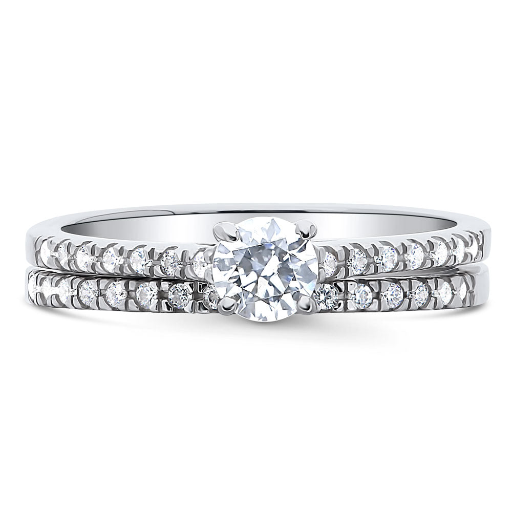 Solitaire 0.35ct Round CZ Ring Set in Sterling Silver