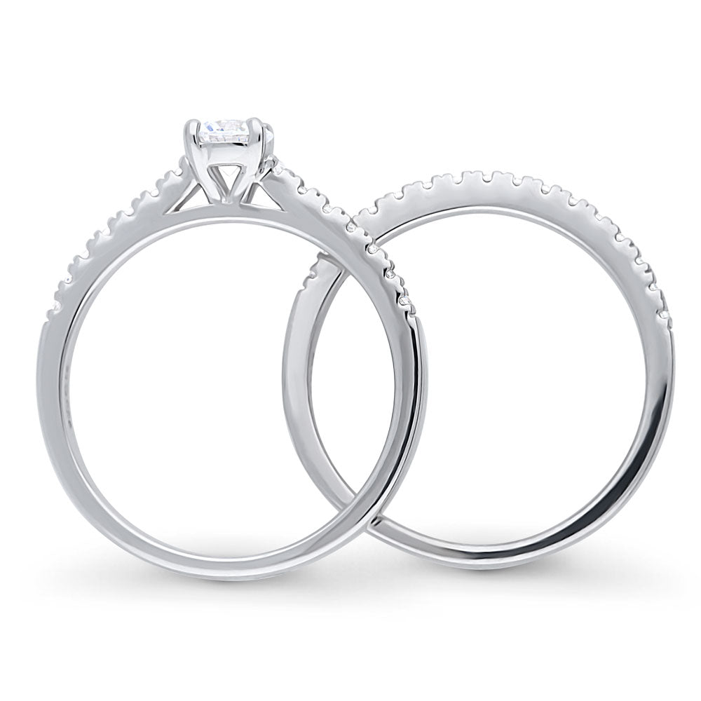 Solitaire 0.35ct Round CZ Ring Set in Sterling Silver