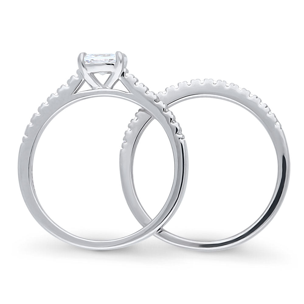 Solitaire 0.4ct Oval CZ Ring Set in Sterling Silver