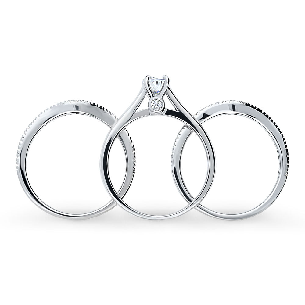 Solitaire 0.7ct Oval CZ Ring Set in Sterling Silver