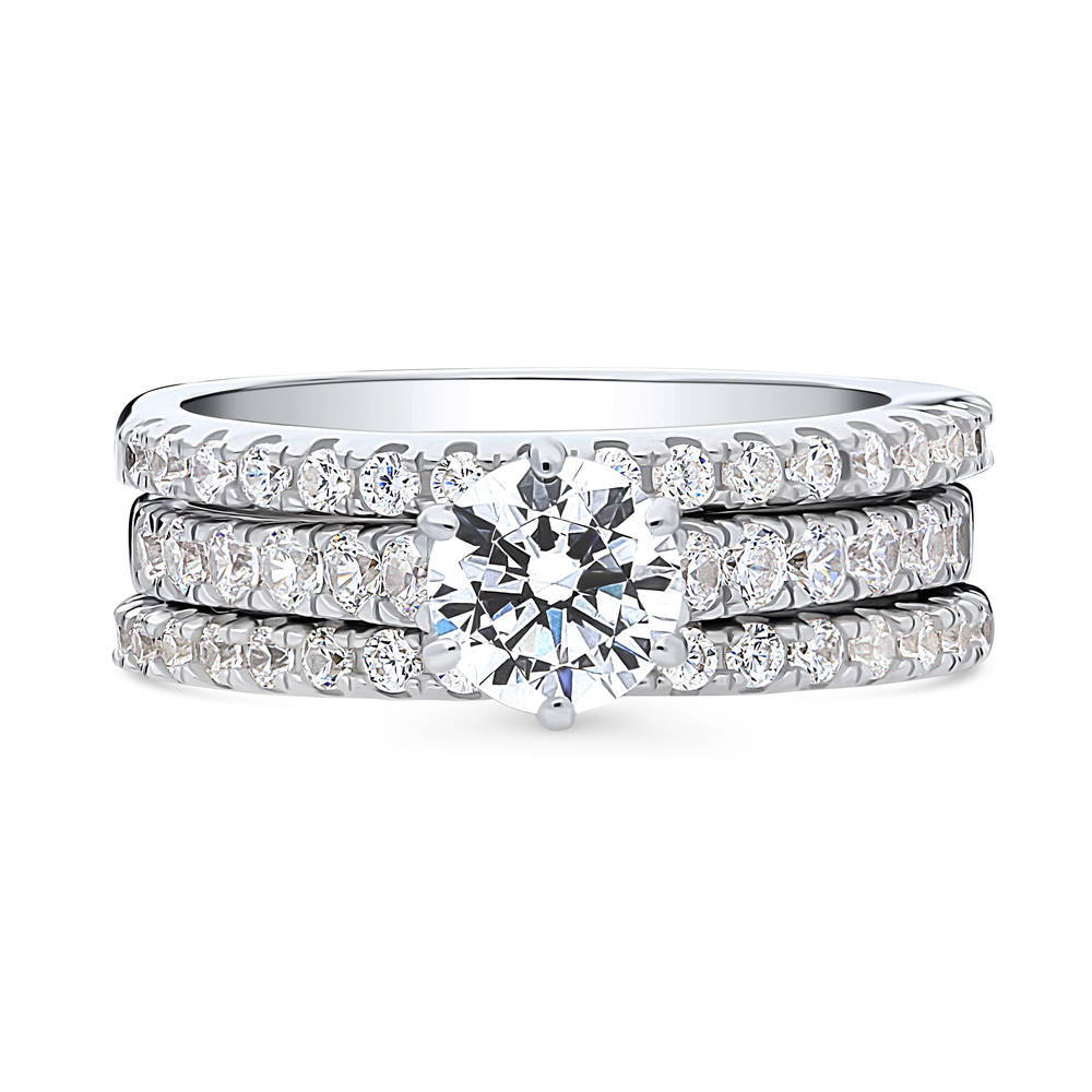 Solitaire 0.8ct Round CZ Ring Set in Sterling Silver, 1 of 14